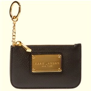 MARC JACOBS Black Leather Keychain Wallet